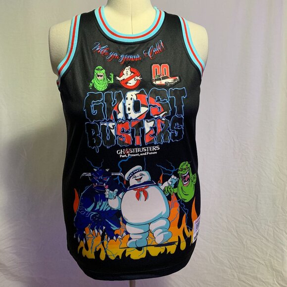 Headgear Classics Basketball Jersey Ghostbusters Stay Puft Slimer Zuul Mens L - Picture 1 of 8